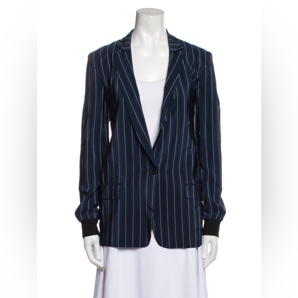 Tibi Navy Sill Striped Blazer Barely Worn Sz 4